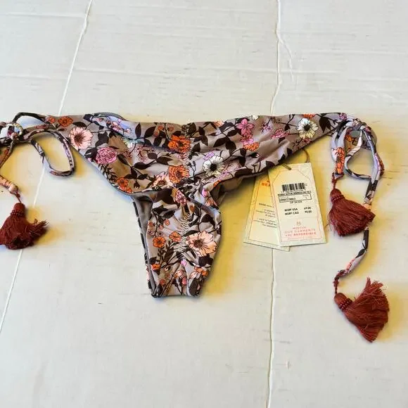 Maaji Ditsy Sunny Tie Side Bikini Bottom Floral Women Large NWT - Picture 4 of 8